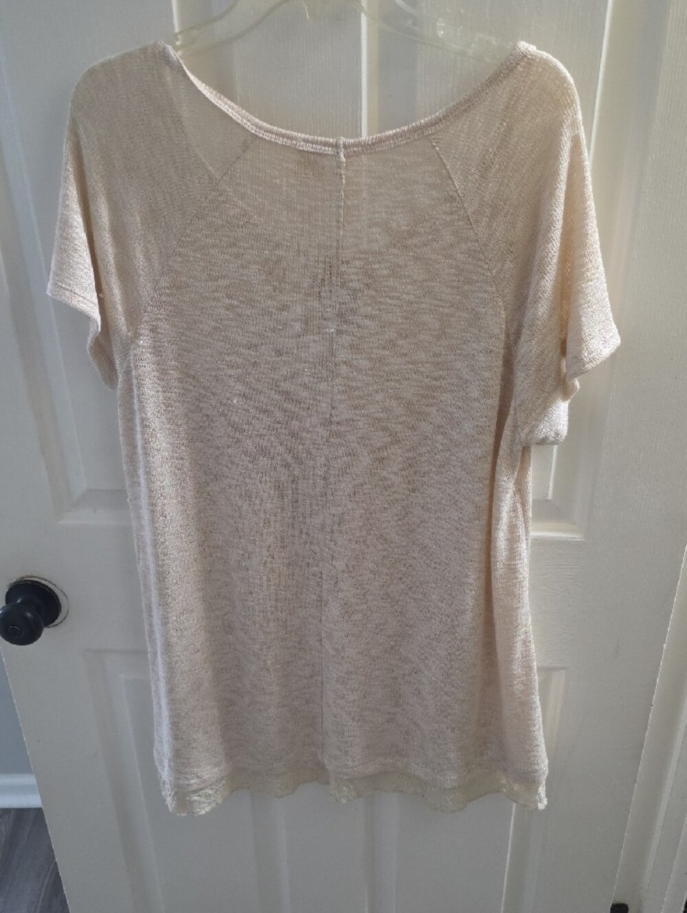 Chenault Lightweight Scoop Neck Pocket Tee - Cream - Picture 3 of 3